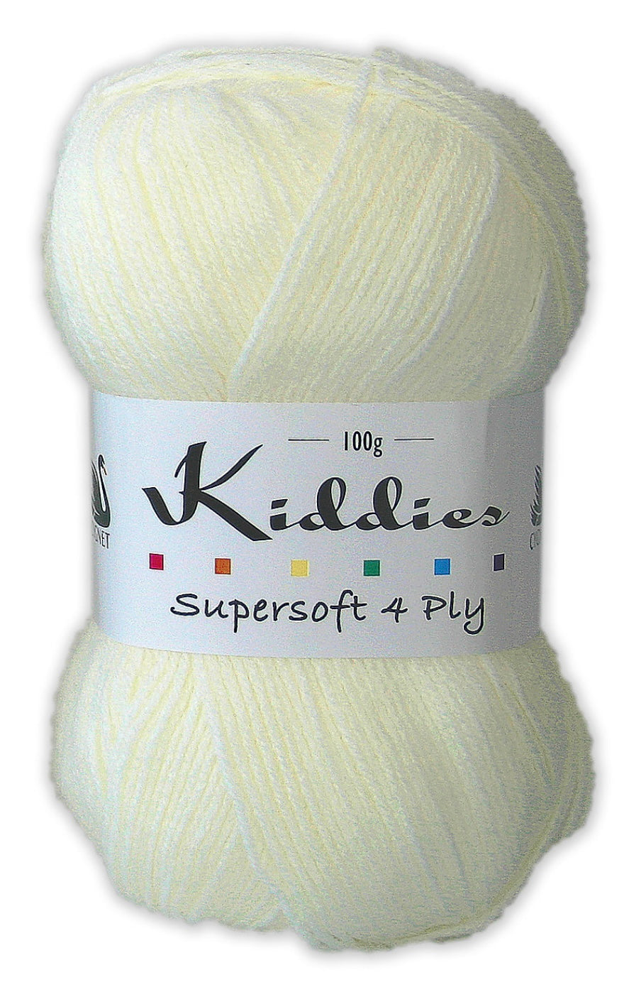 Kiddies asupersoft 4 ply Baby Yarn - 1 x 100g 424m per Ball.