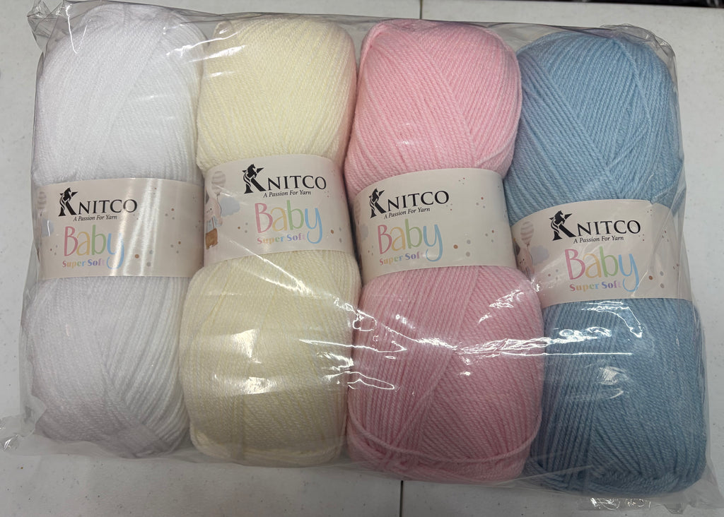Knitco Baby Super Soft DK 4 x 250g -750m 100% acrylic Knitting crochet yarn