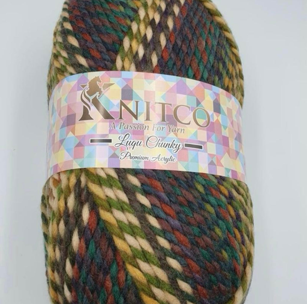 Knitco Luqu Chunky 1 x 300g Ball 195m Yarn for Crochet & Knitting Projects Soft and Warm Wool Blend - available in 11 gorgeous shades