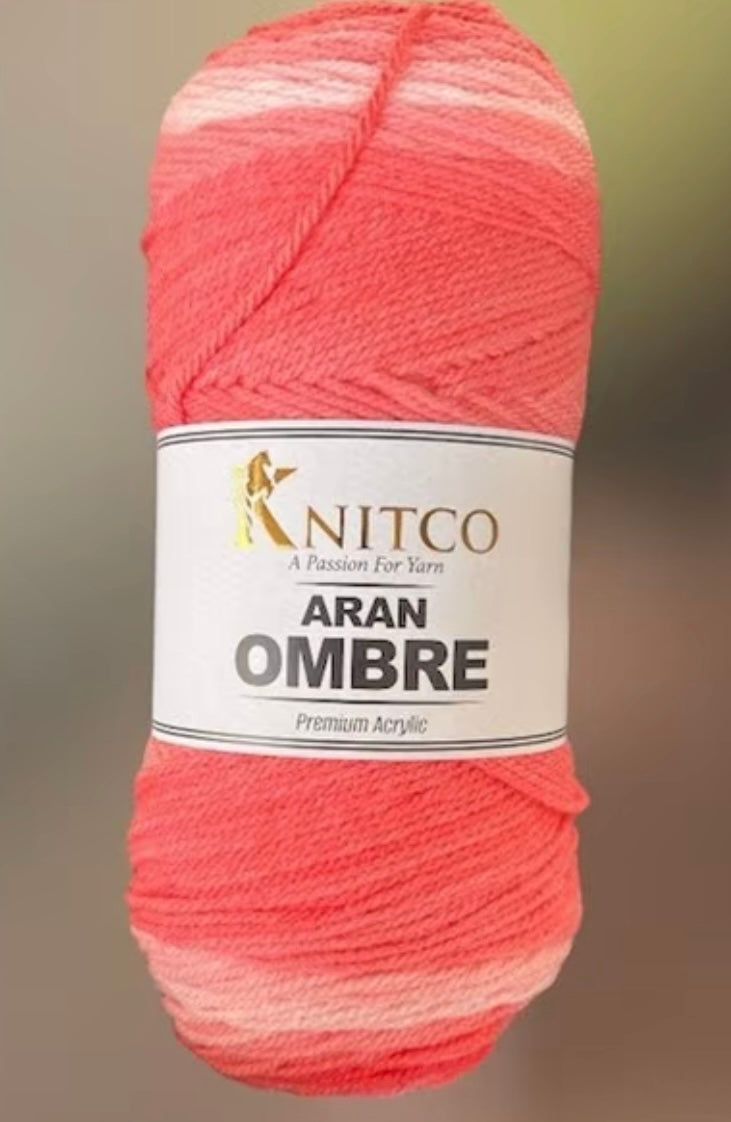 Knitco Aran Ombré Premium Acrylic Yarn - 200g 420mt