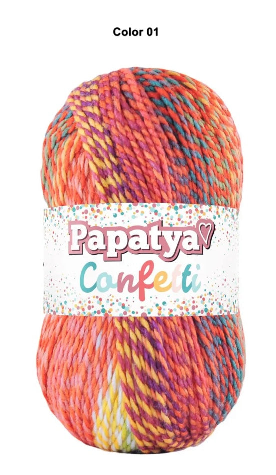 Papatya Confetti 5x100g 185m Aran Crochet / Knitting Yarn
