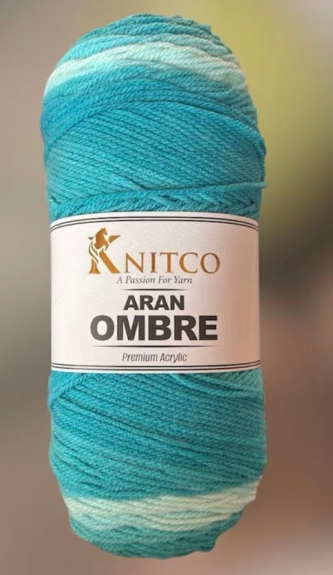 Knitco Aran Ombré Premium Acrylic Yarn - 200g 420mt