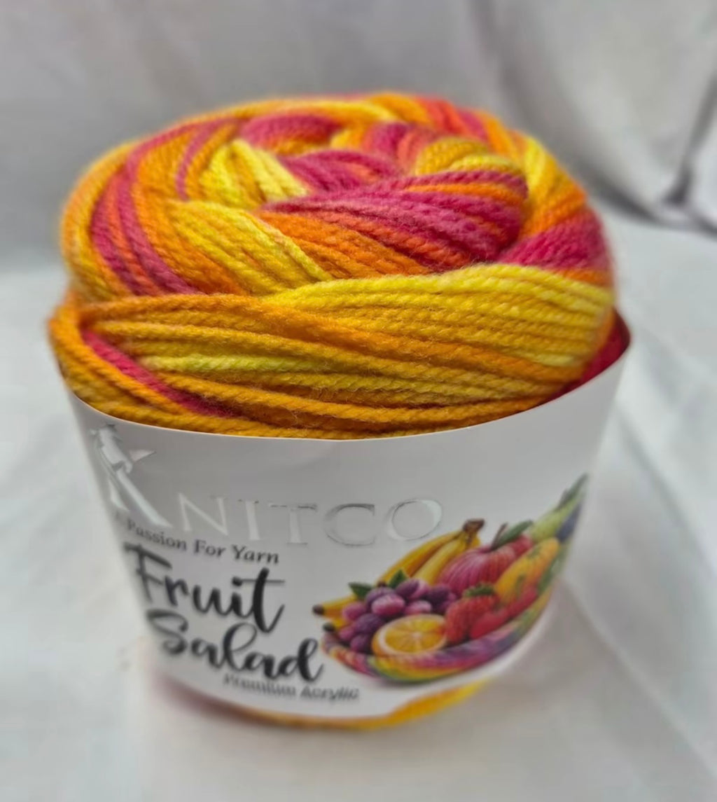 Knitco Fruit Salad 6 x 100g -360m 100% Premium Acrylic Yarn