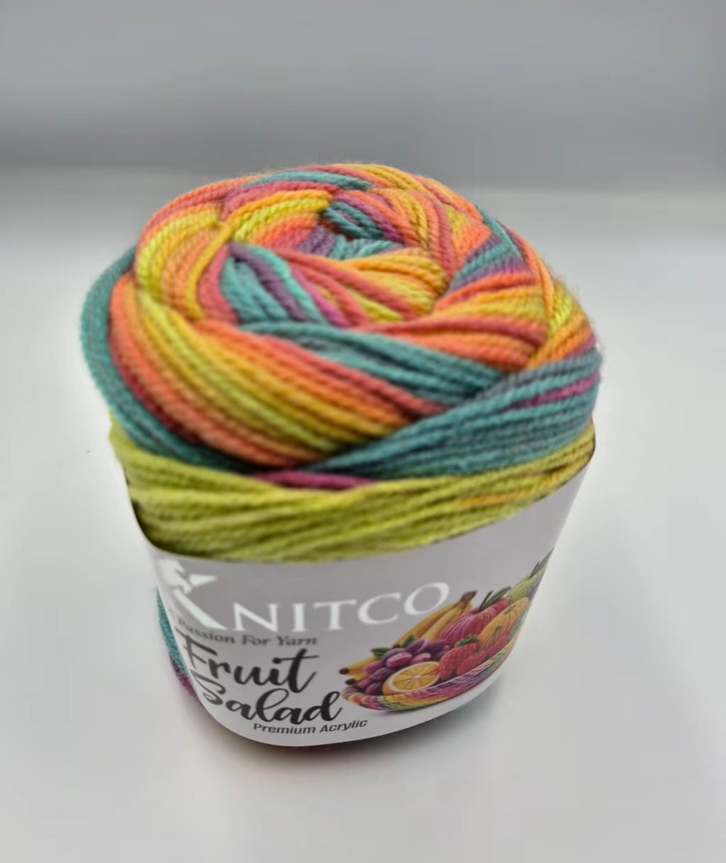 Knitco Fruit Salad 6 x 100g -360m 100% Premium Acrylic Yarn