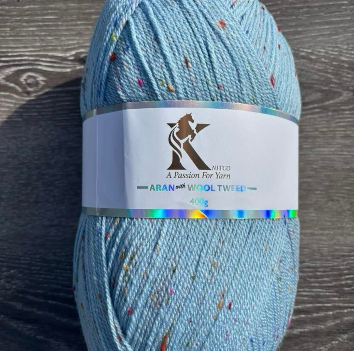 Knitco Aran acrylic & Wool Tweed - 400g Balls with 840mt of Yarn in Various Colors for Knitting Projects