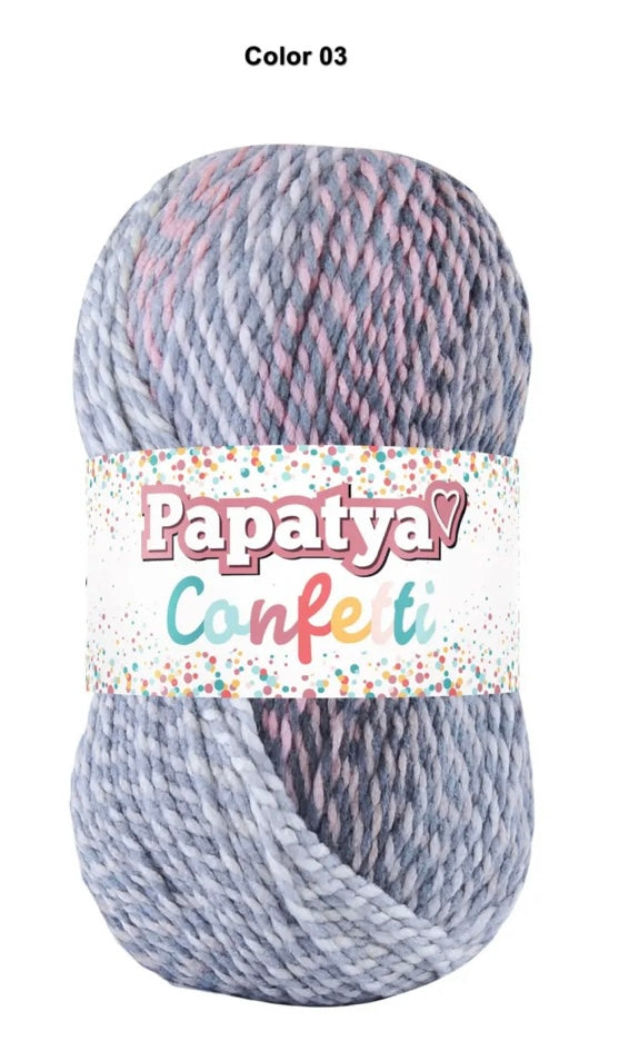 Papatya Confetti 5x100g 185m Aran Crochet / Knitting Yarn