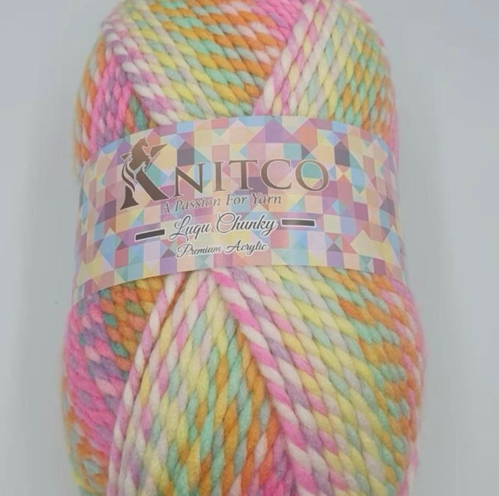 Knitco Luqu Chunky 1 x 300g Ball 195m Yarn for Crochet & Knitting Projects Soft and Warm Wool Blend - available in 11 gorgeous shades
