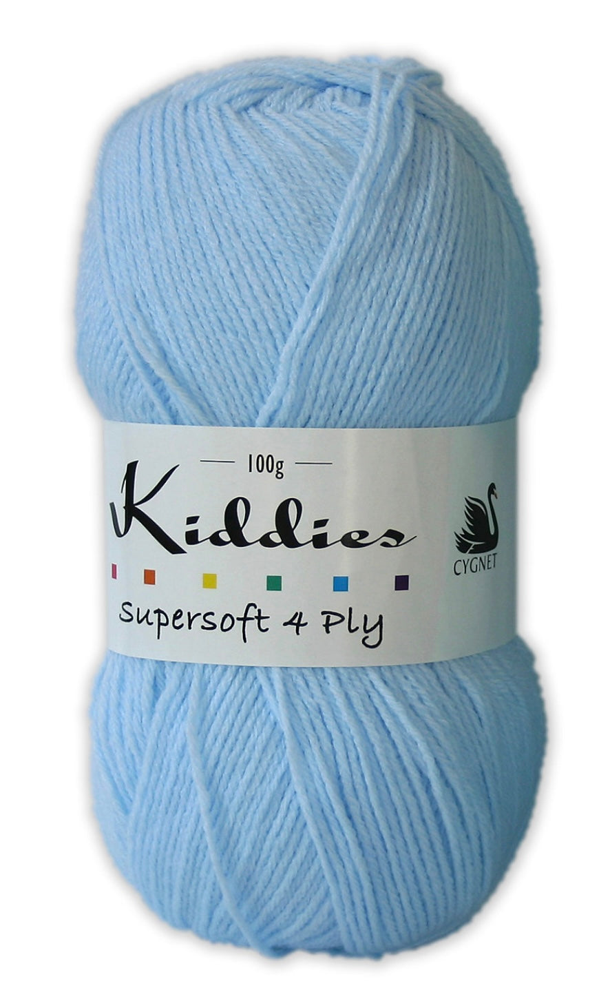 Kiddies asupersoft 4 ply Baby Yarn - 1 x 100g 424m per Ball.