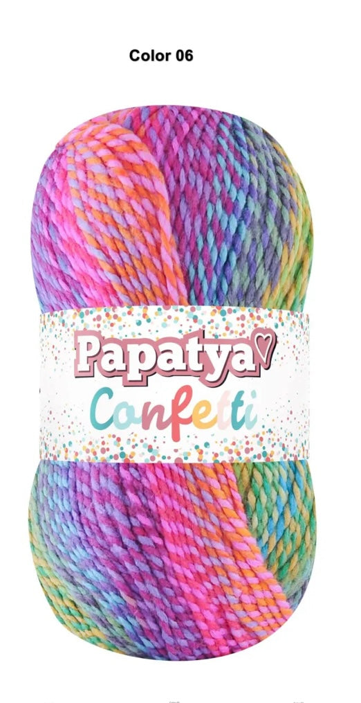 Papatya Confetti 5x100g 185m Aran Crochet / Knitting Yarn