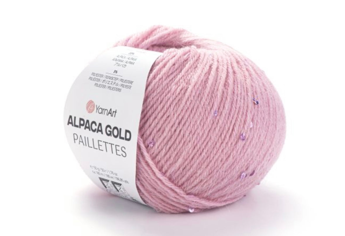 Alpaca Gold Paillettes
20% Alpaca - 5% Polyester - 75% Acrylic - 1 x 50g ball