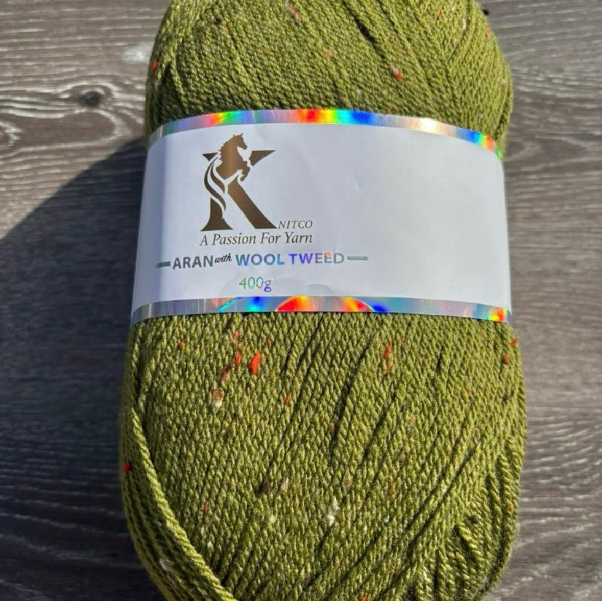 Knitco Aran acrylic & Wool Tweed - 400g Balls with 840mt of Yarn in Various Colors for Knitting Projects