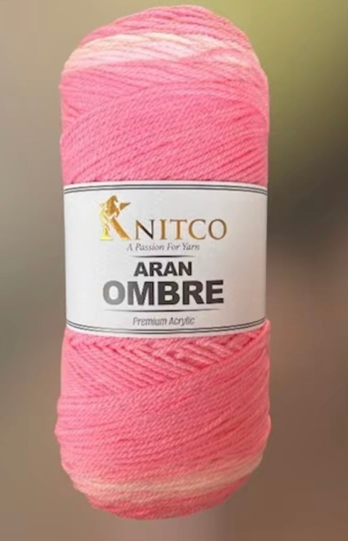 Knitco Aran Ombré Premium Acrylic Yarn - 200g 420mt