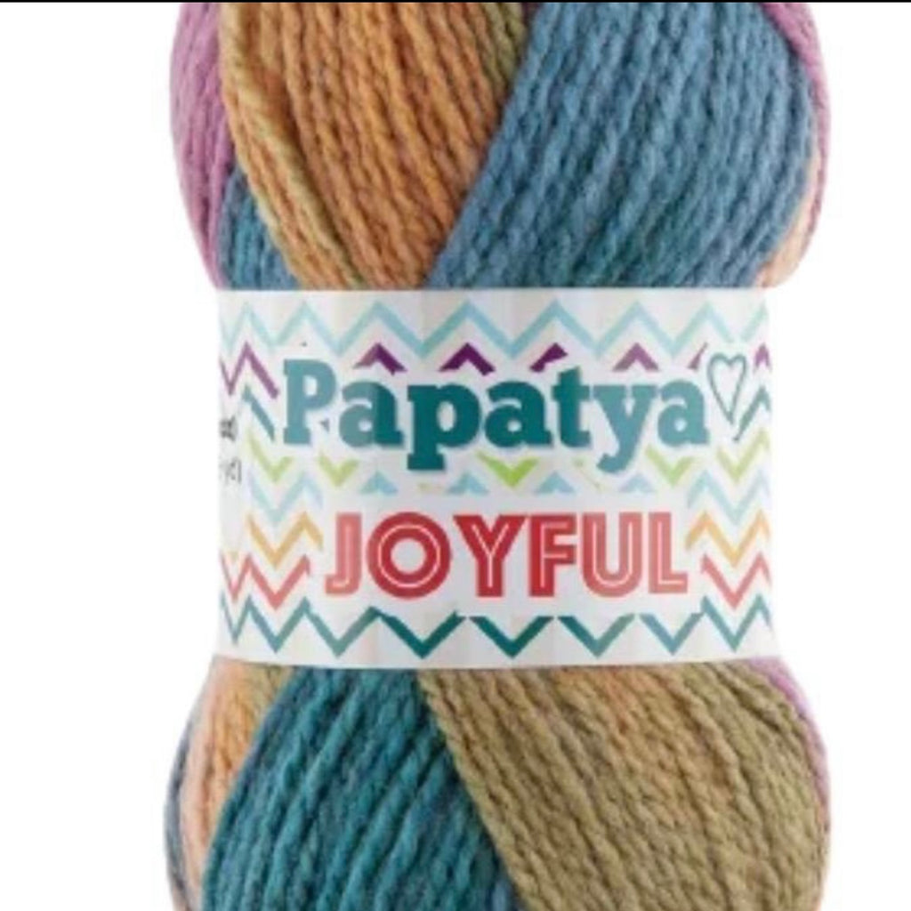 Papatya Joyful 5 x 100 - 200m - 20% Wool 80% Acrylic Knitting Crochet Yarn for Crafting Projects
