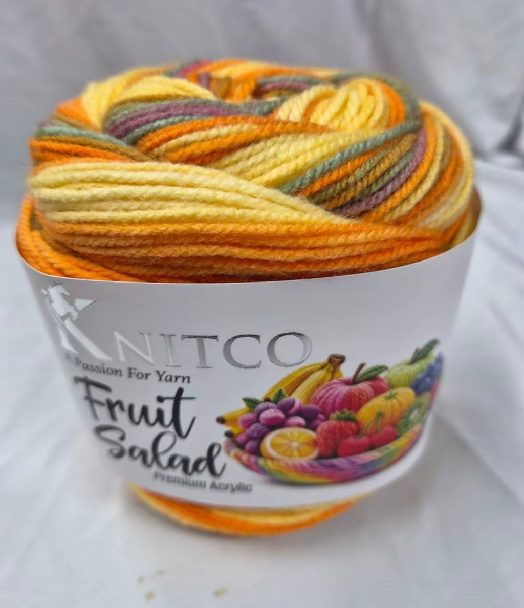 Knitco Fruit Salad 6 x 100g -360m 100% Premium Acrylic Yarn