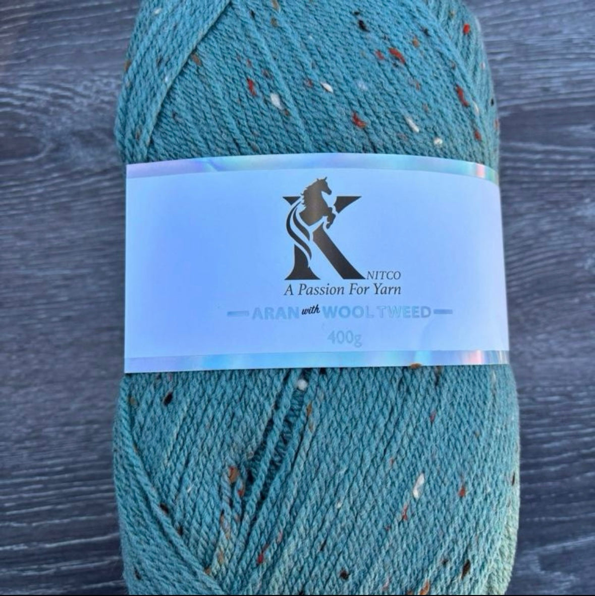 Knitco Aran acrylic & Wool Tweed - 400g Balls with 840mt of Yarn in Various Colors for Knitting Projects