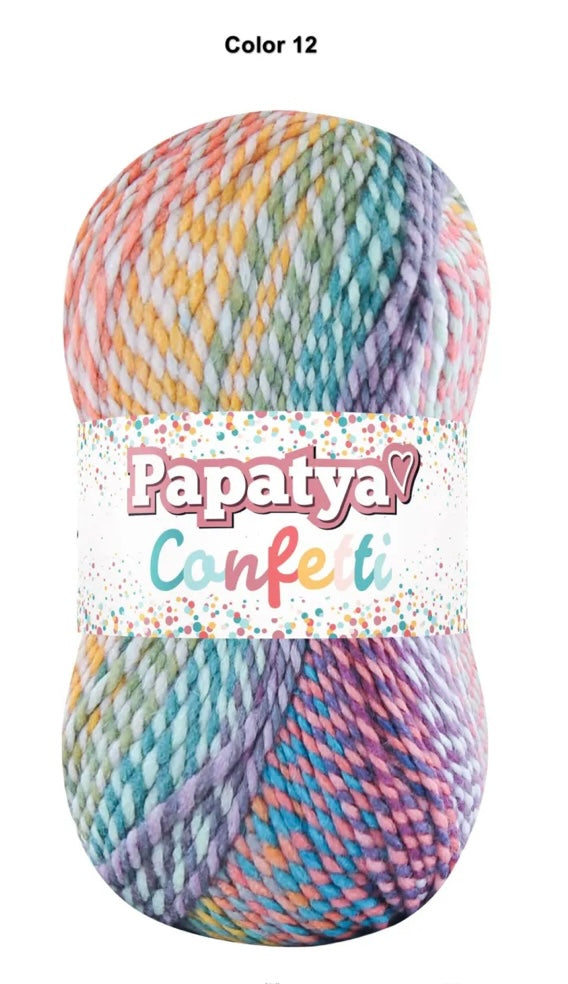 Papatya Confetti 5x100g 185m Aran Crochet / Knitting Yarn