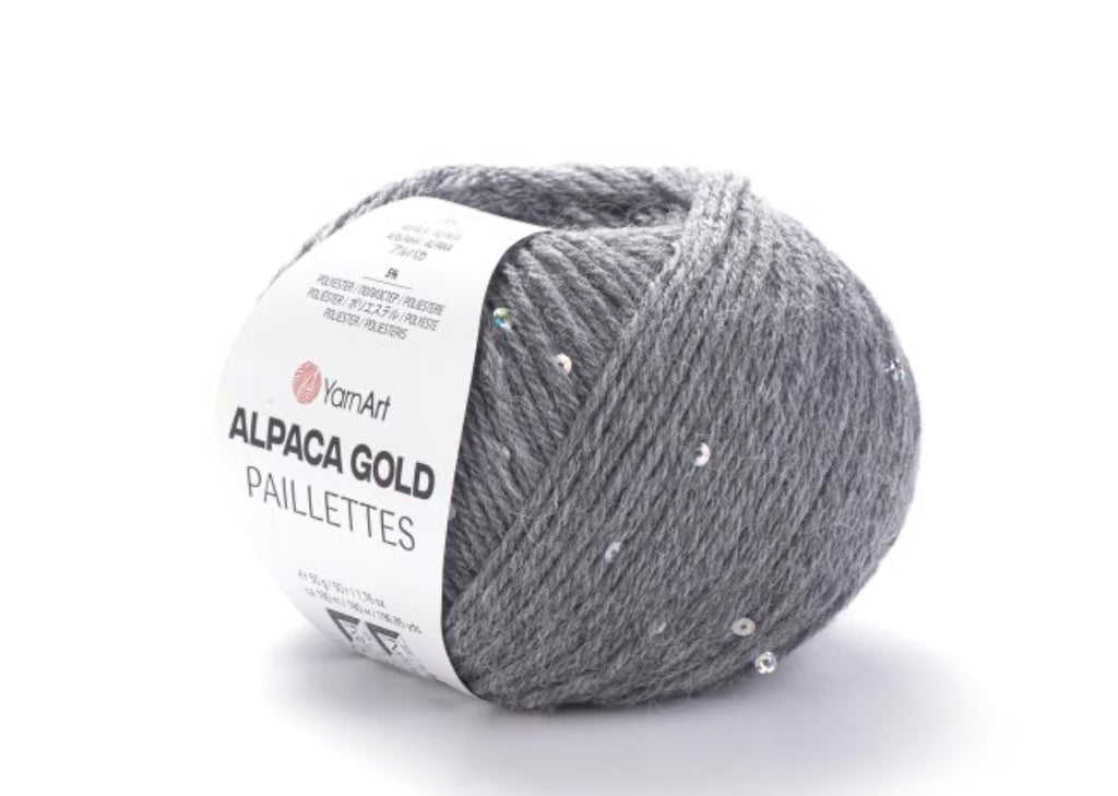 Alpaca Gold Paillettes
20% Alpaca - 5% Polyester - 75% Acrylic - 1 x 50g ball