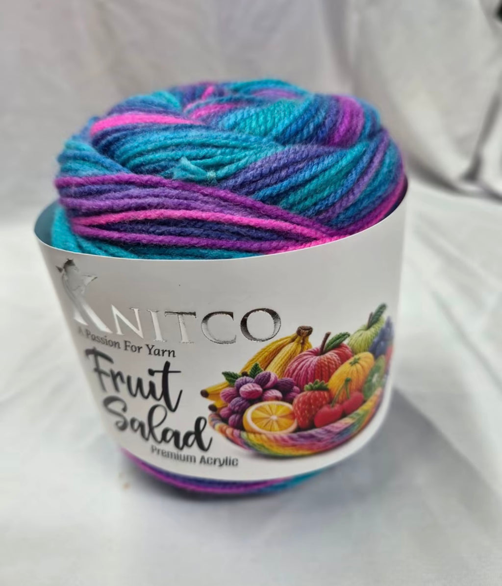 Knitco Fruit Salad 6 x 100g -360m 100% Premium Acrylic Yarn