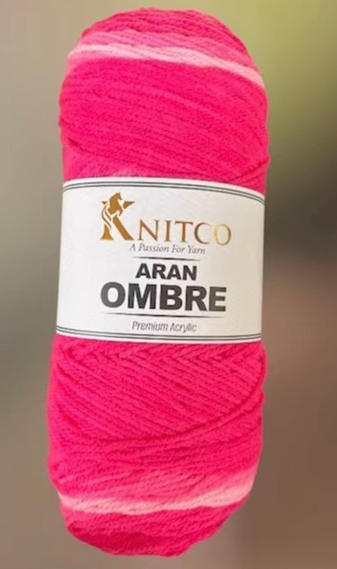 Knitco Aran Ombré Premium Acrylic Yarn - 200g 420mt