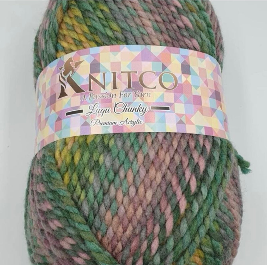 Knitco Luqu Chunky 1 x 300g Ball 195m Yarn for Crochet & Knitting Projects Soft and Warm Wool Blend - available in 11 gorgeous shades