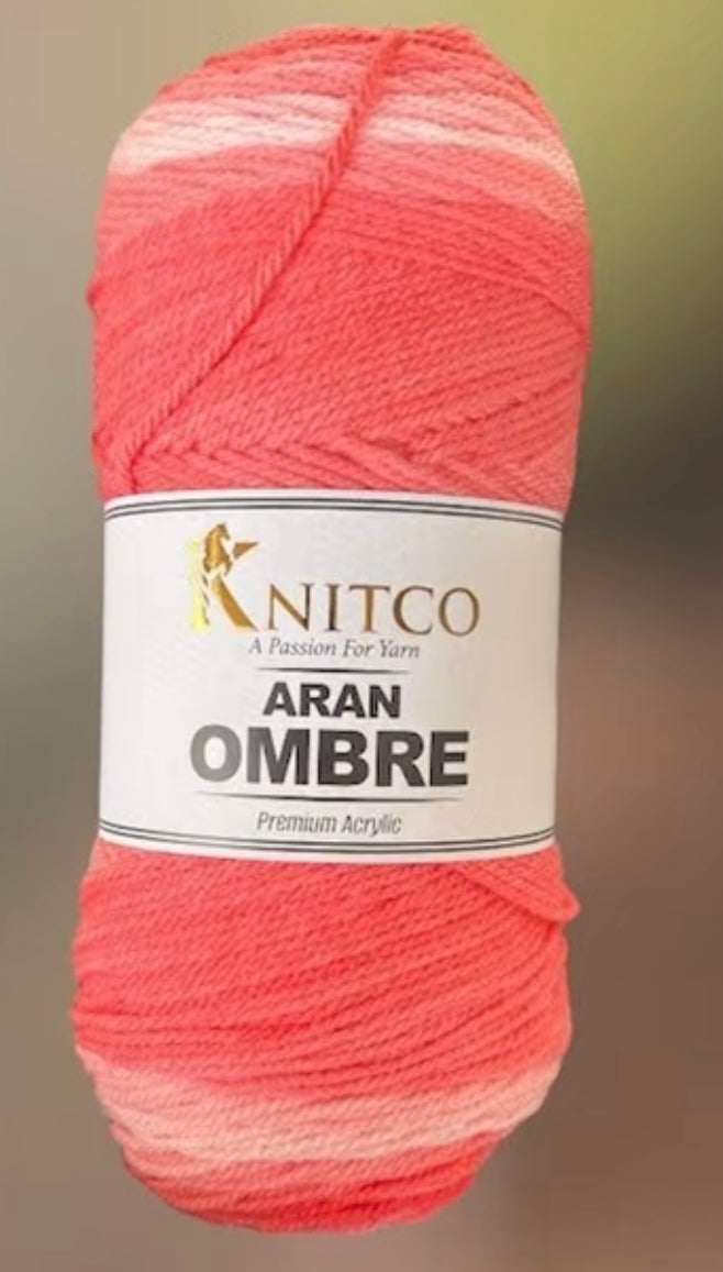 Knitco Aran Ombré Premium Acrylic Yarn - 200g 420mt