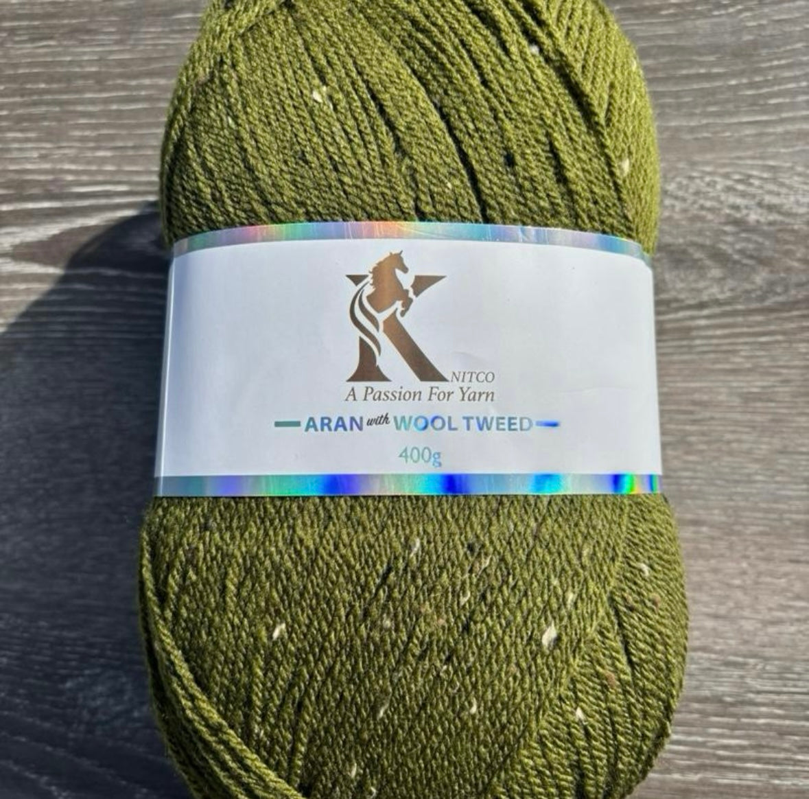Knitco Aran acrylic & Wool Tweed - 400g Balls with 840mt of Yarn in Various Colors for Knitting Projects