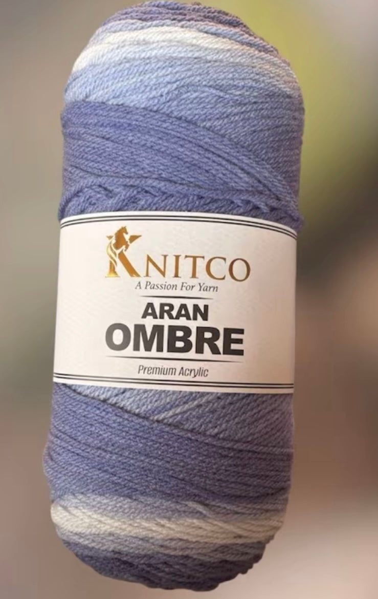 Knitco Aran Ombré Premium Acrylic Yarn - 200g 420mt