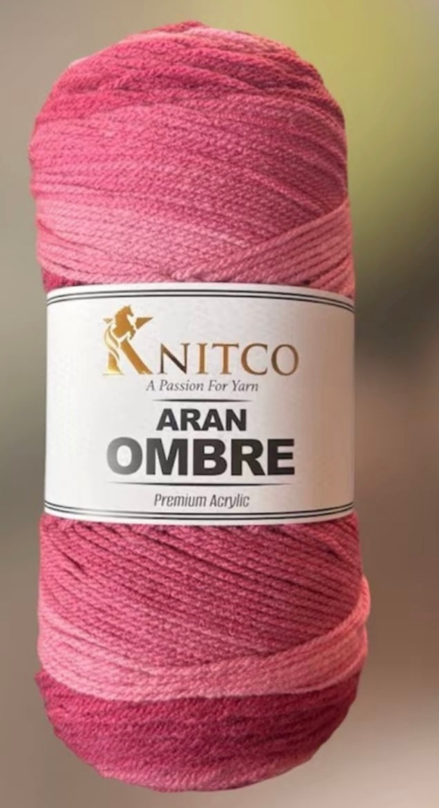 Knitco Aran Ombré Premium Acrylic Yarn - 200g 420mt