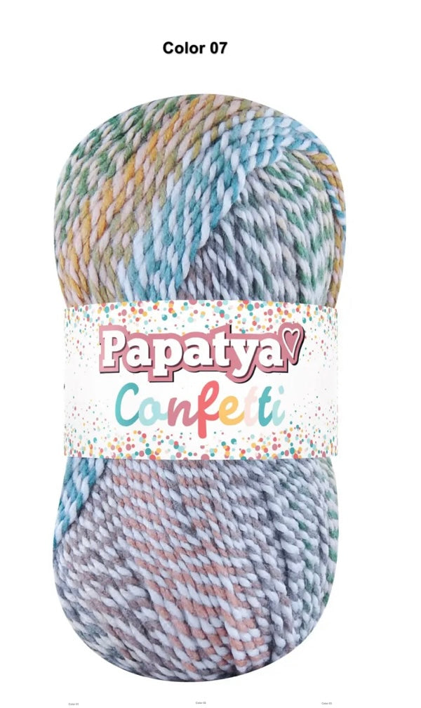 Papatya Confetti 5x100g 185m Aran Crochet / Knitting Yarn