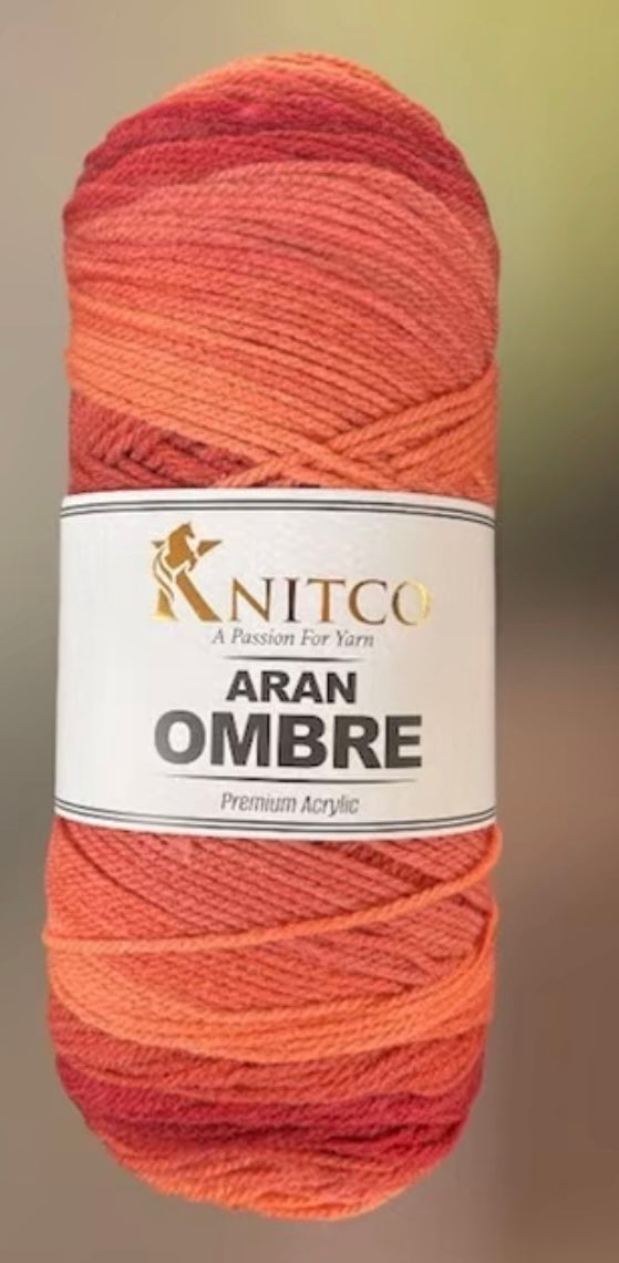Knitco Aran Ombré Premium Acrylic Yarn - 200g 420mt