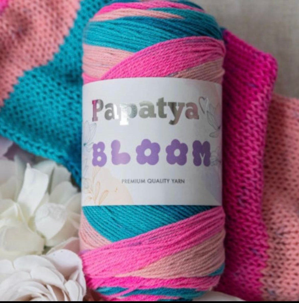 Papatya Bloom 5 x 100g 70% Acrylic & 30% Cotton Premium Quality Yarn for Crafting and Knitting Projects