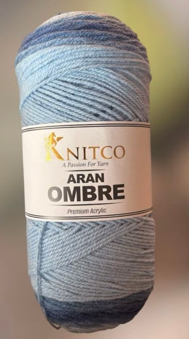 Knitco Aran Ombré Premium Acrylic Yarn - 200g 420mt