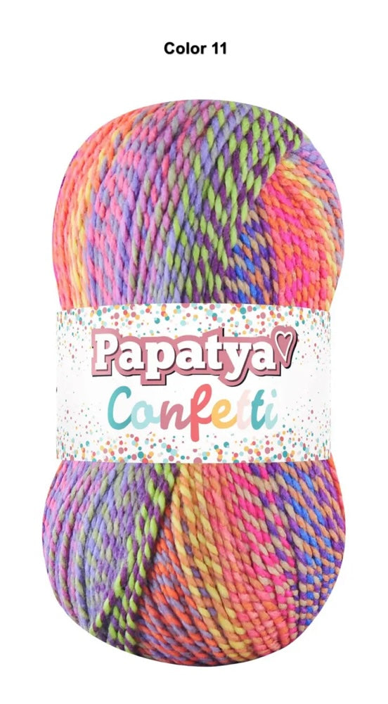 Papatya Confetti 5x100g 185m Aran Crochet / Knitting Yarn