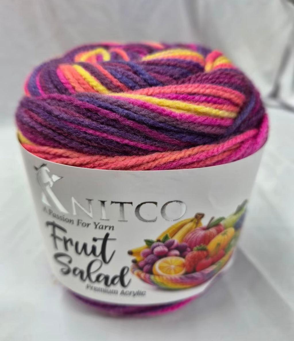 Knitco Fruit Salad 6 x 100g -360m 100% Premium Acrylic Yarn