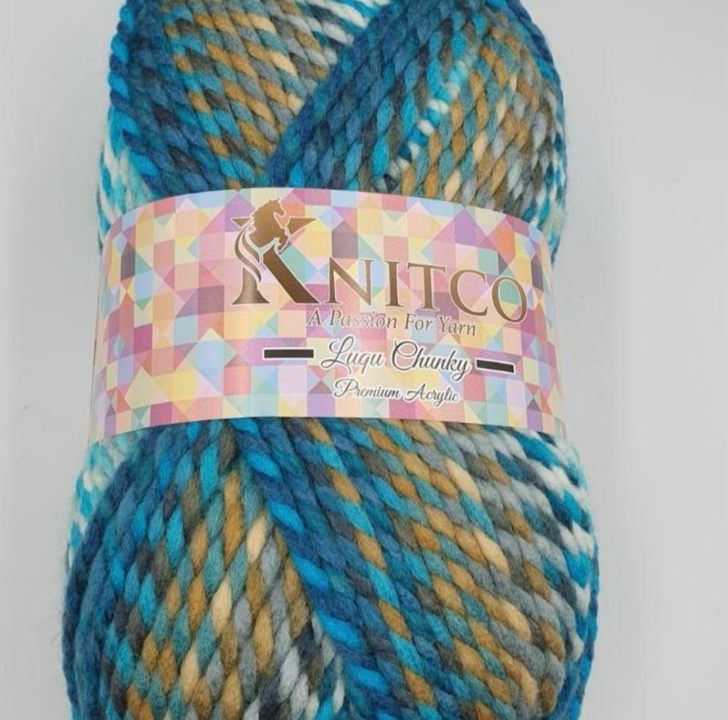 Knitco Luqu Chunky 1 x 300g Ball 195m Yarn for Crochet & Knitting Projects Soft and Warm Wool Blend - available in 11 gorgeous shades