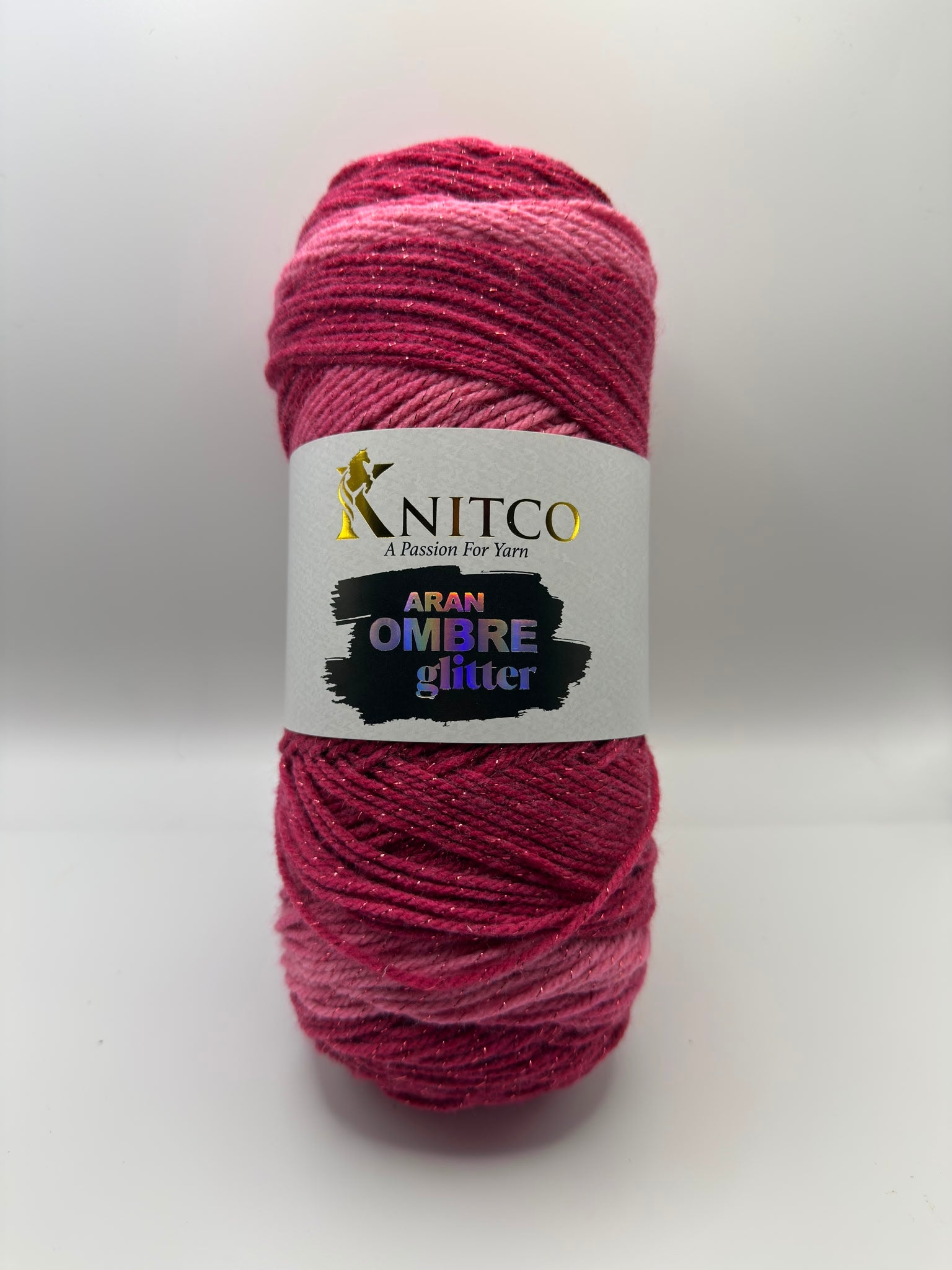 Knitco Ombré Glitter 1 x 200g 420m 97% Acrylic 3% Polyester Aran Crochet Knitting Yarn