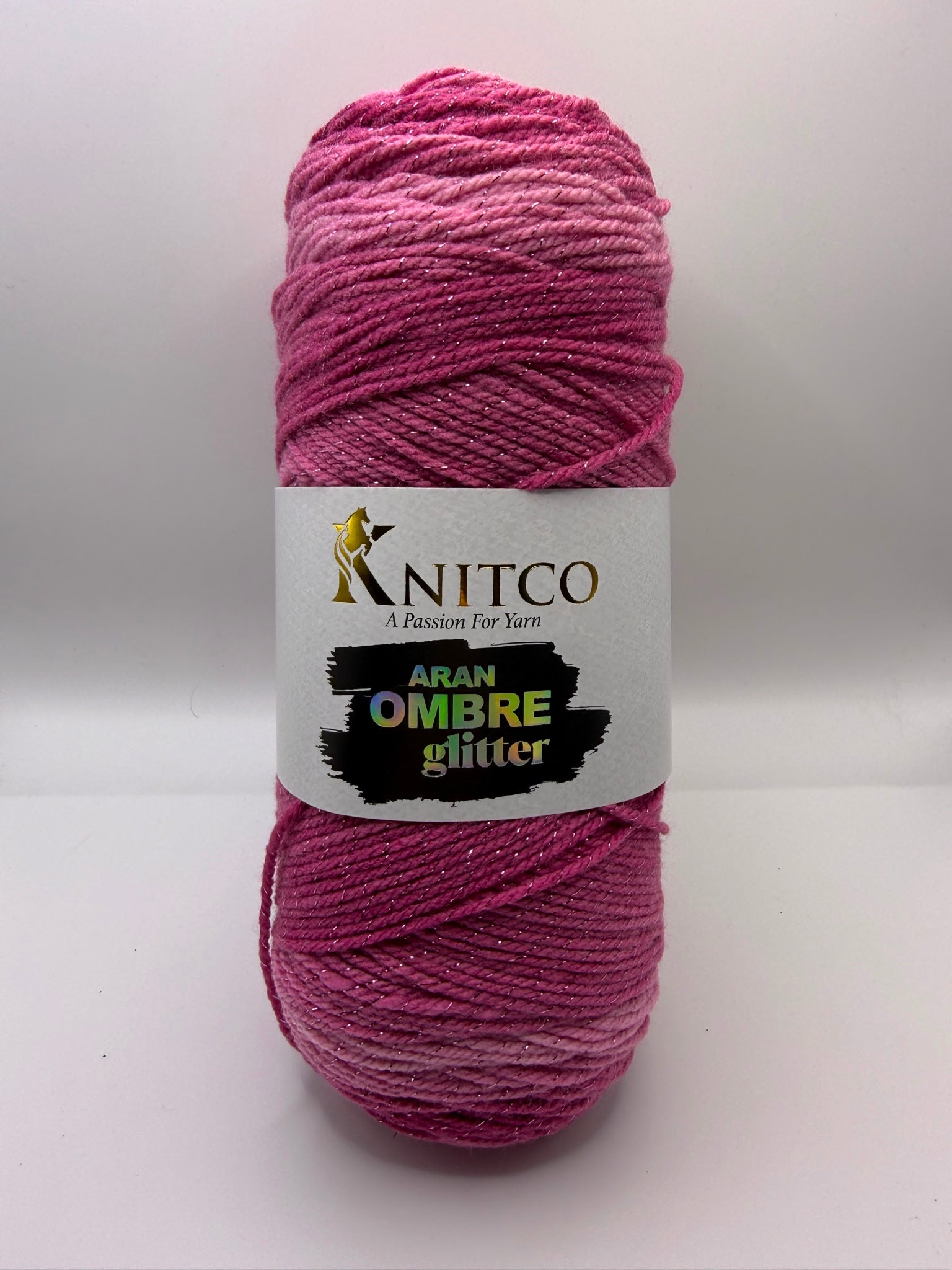 Knitco Ombré Glitter 1 x 200g 420m 97% Acrylic 3% Polyester Aran Crochet Knitting Yarn