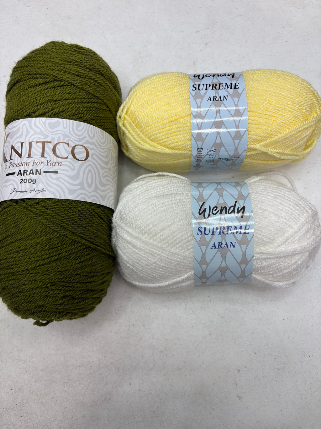 All in One Flower Yarn Knitco and Wendy Supreme Aran - 3 Pack of 100% Acrylic -  Knitting/Crochet