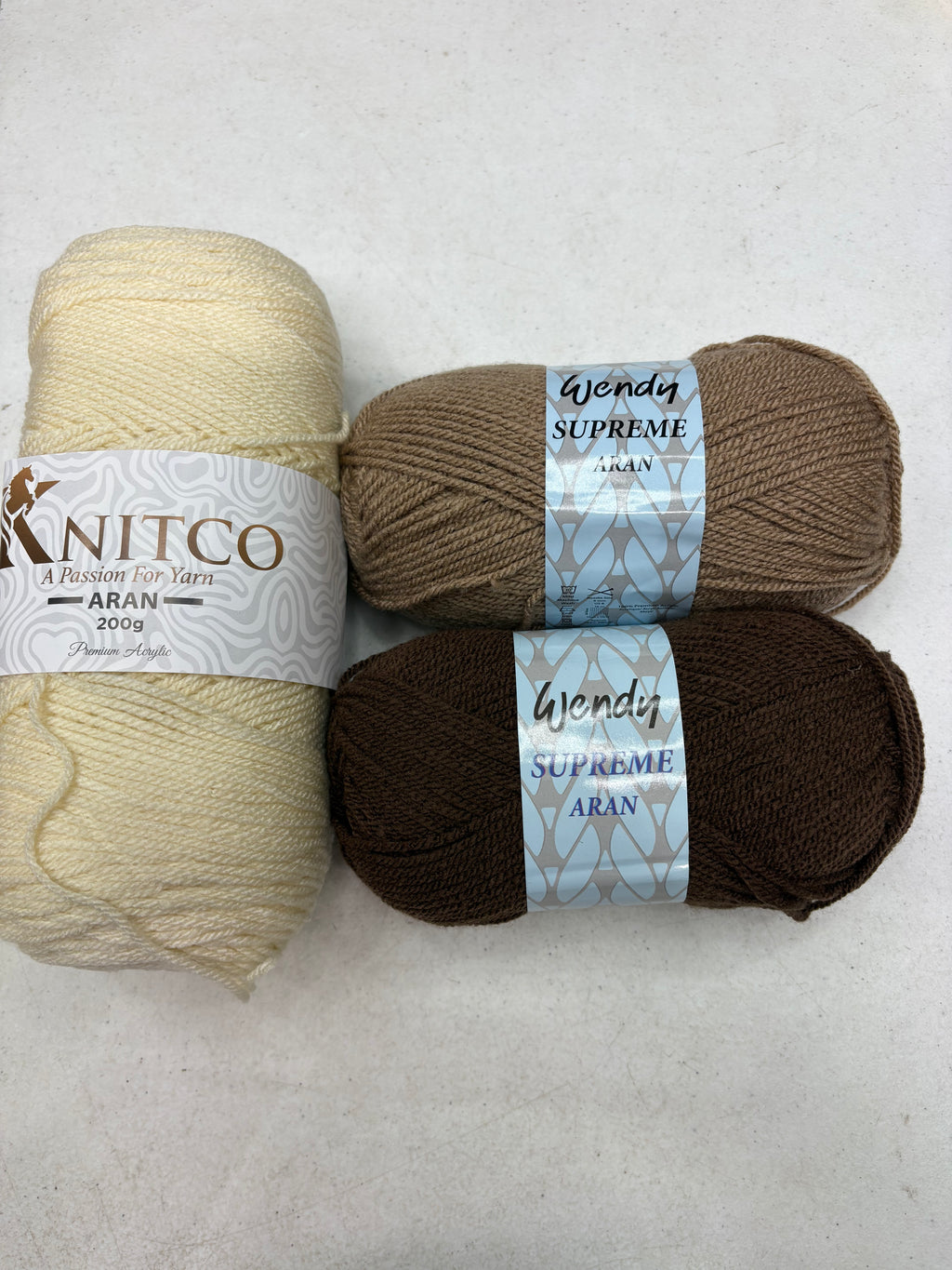All in One Flower Yarn Knitco and Wendy Supreme Aran - 3 Pack of 100% Acrylic -  Knitting/Crochet