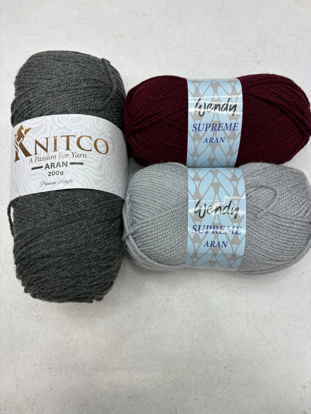 All in One Flower Yarn Knitco and Wendy Supreme Aran - 3 Pack of 100% Acrylic -  Knitting/Crochet