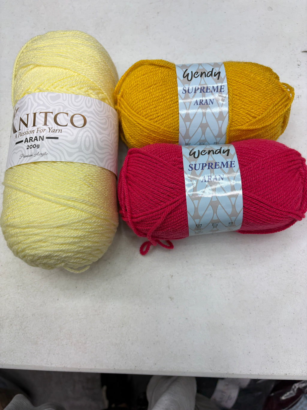 All in One Flower Yarn Knitco and Wendy Supreme Aran - 3 Pack of 100% Acrylic -  Knitting/Crochet