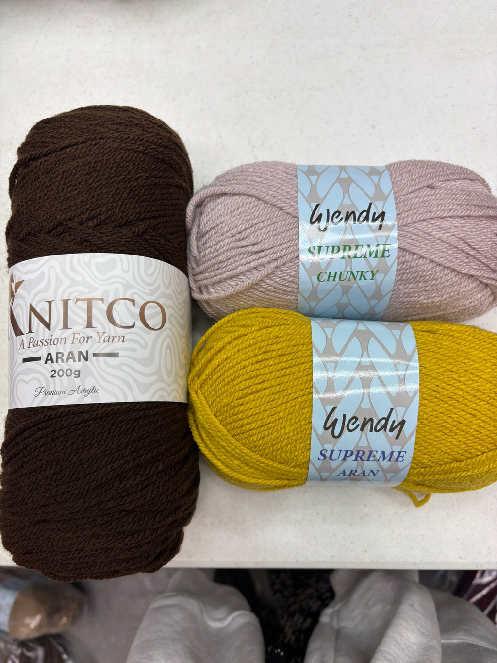 All in One Flower Yarn Knitco and Wendy Supreme Aran - 3 Pack of 100% Acrylic -  Knitting/Crochet