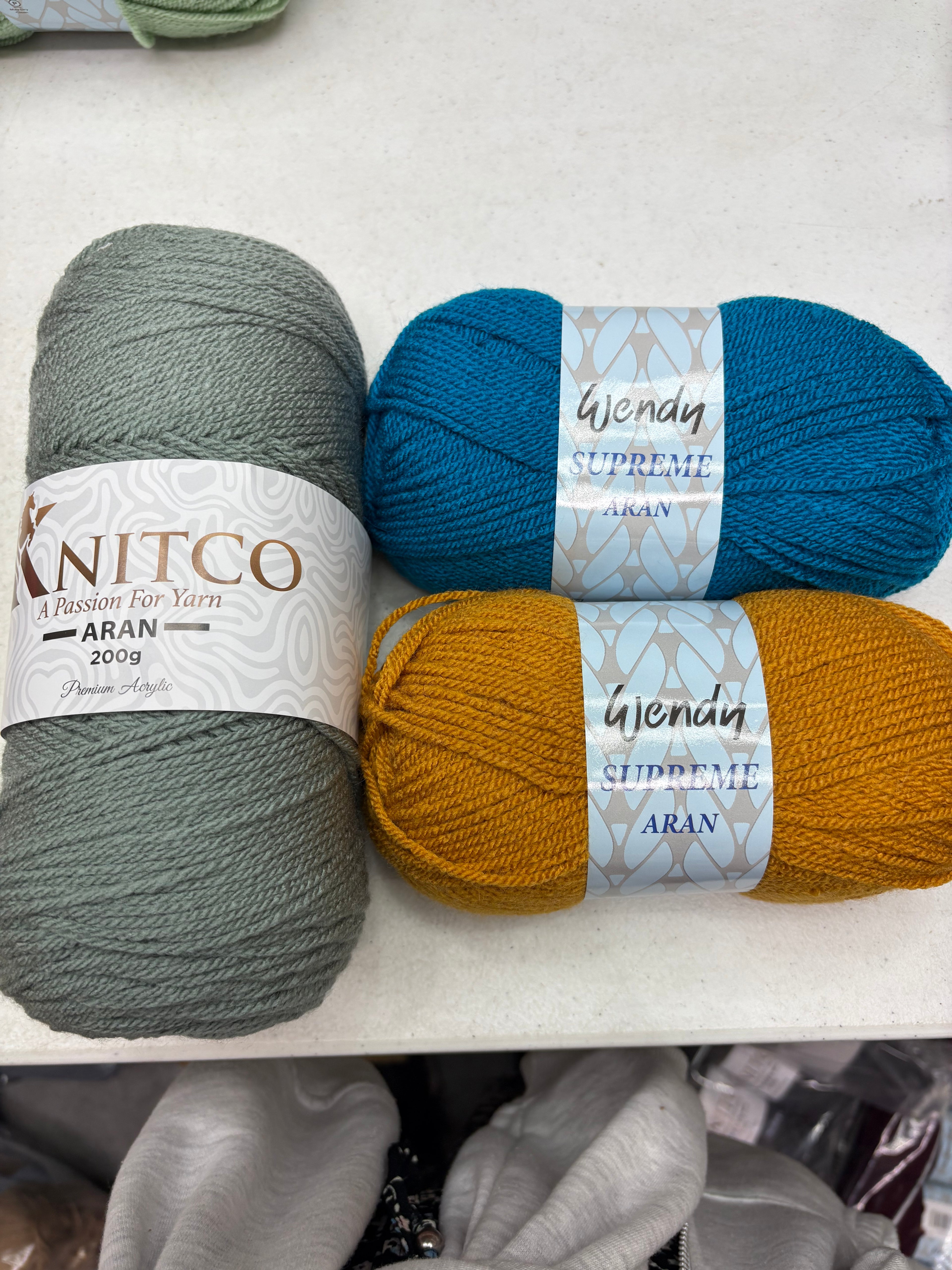 All in One Flower Yarn Knitco and Wendy Supreme Aran - 3 Pack of 100% Acrylic -  Knitting/Crochet