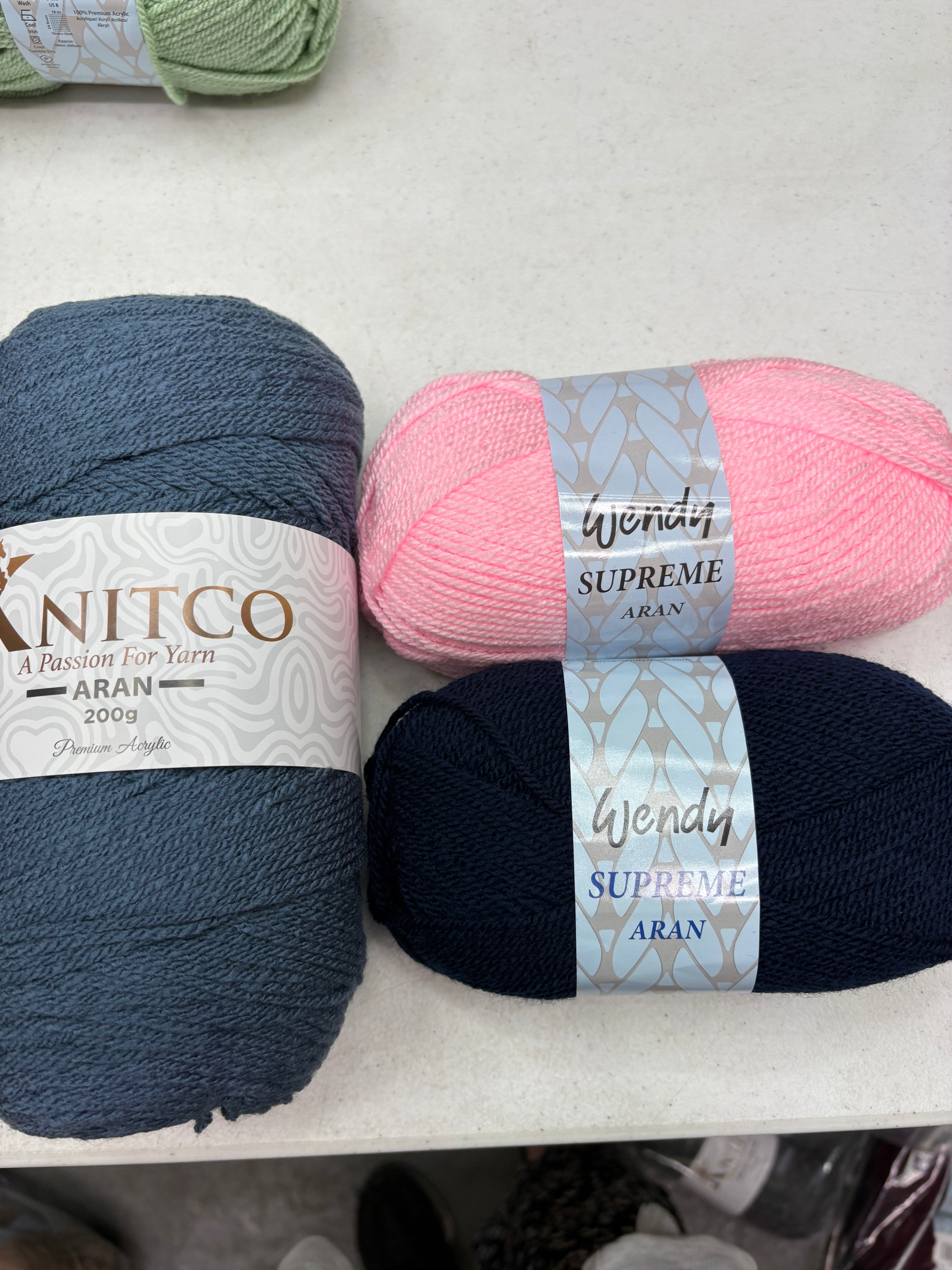 All in One Flower Yarn Knitco and Wendy Supreme Aran - 3 Pack of 100% Acrylic -  Knitting/Crochet