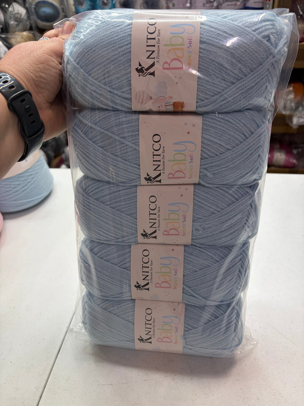 Knitco Baby Super Soft 5 x 100g - 300mt - 100% Acrylic DK Crochet Knitting Yarn