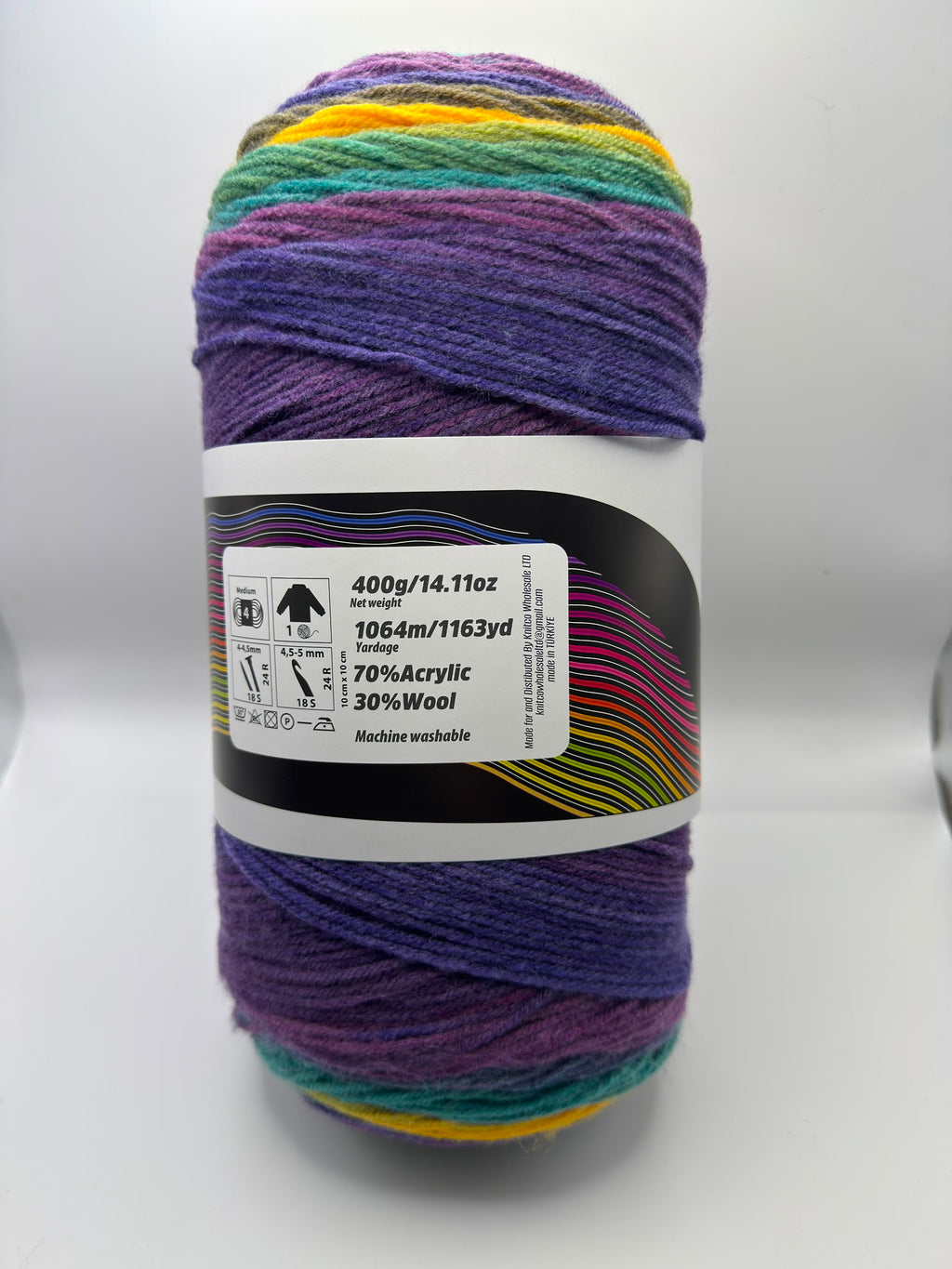 Knitco Spectrum 1 x 400g 1064m 70% Acrylic 30% Wool Aran Crochet Knitting Yarn